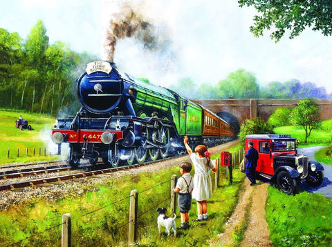 SUNSOUT INC - Watching The Trains - 1000 pc Jigsaw Puzzle by Artist: Kevin Walsh - Finished Size 20" x 27" - MPN# 13792