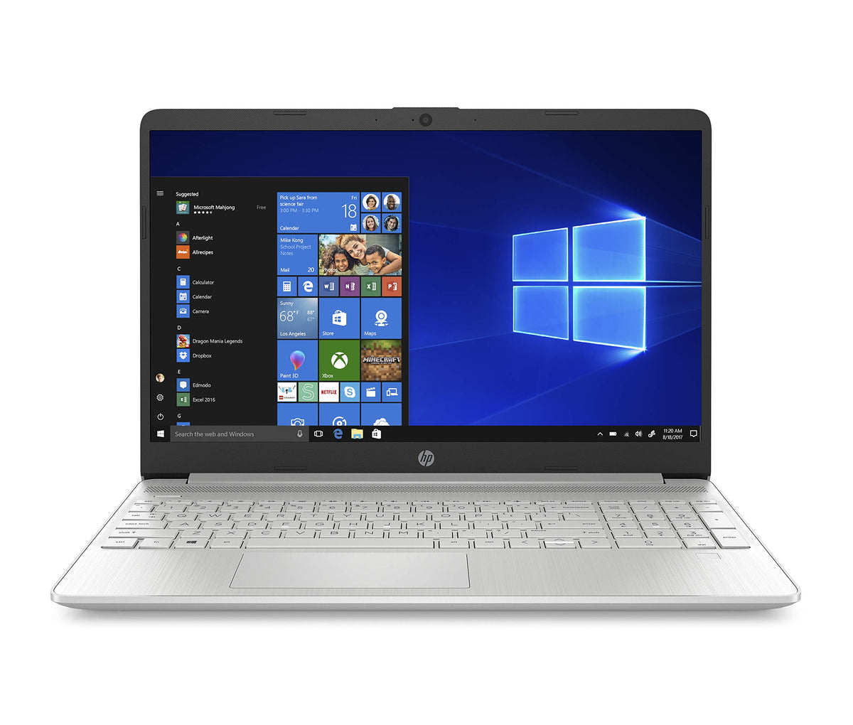 HP 15-Inch HD Touchscreen Laptop, 10th Gen Intel Core i3-1005G1, 4 GB SDRAM, 128 GB Solid-State Drive, Windows 10 Home in S Mode (15-dy1010nr, Natural Silver), 15-15.99 inches