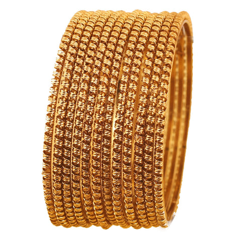 Touchstone NEW Golden Bangle Collection Indian Bollywood Beautiful Cut Work Designer Jewelry Bangle Bracelets. Set of 12. In Antique Gold Tone For Women