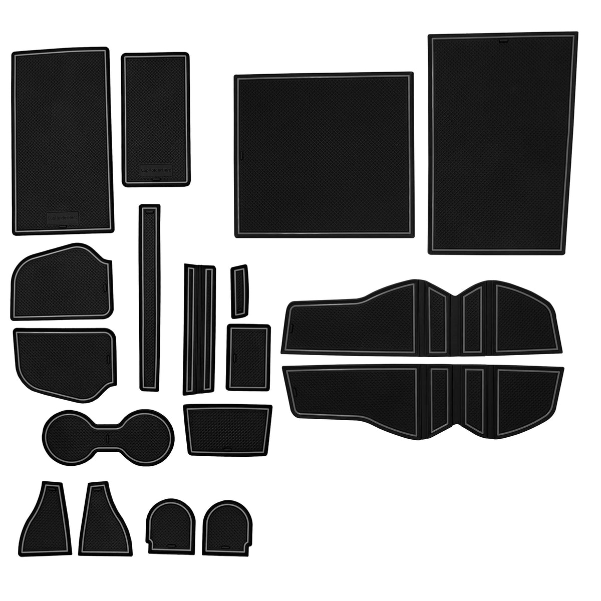 CupHolderHero fits Audi A4 & S4 Accessories 2017-2023 & fits Audi A5, S5, & RS5 2018-2023 Premium Custom Interior Non-Slip Anti Dust Cup Holder Inserts, Console Liner Mats,18pc Set (Sedan) (Gray Trim)