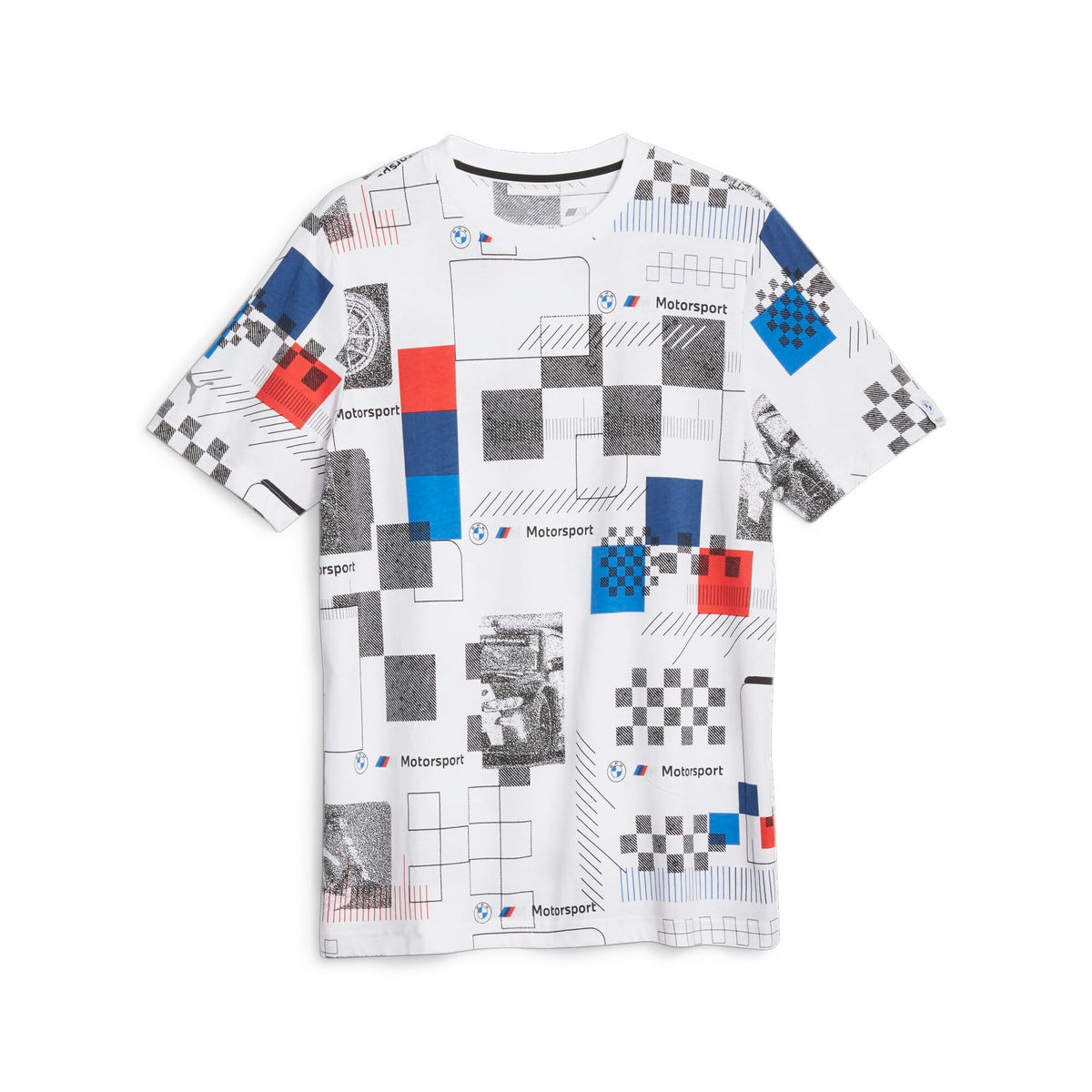 PUMA Men's Standard BMW MMS All Over Print Tee, White, XX-Large