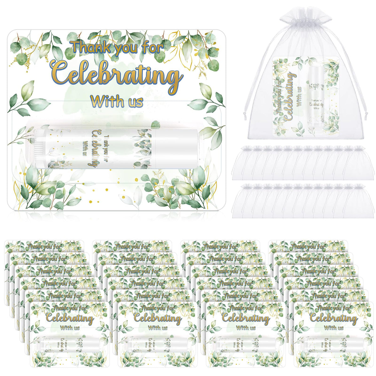 Dansib 24 Set Thank You Gift Lip Balm Bulk Baby Shower Party Gifts Favors Lip Balms for Guests Bridal Shower Favor Girls Boys Gender Reveal Favors Souvenirs Party Supplies Thank You Gifts for Wedding