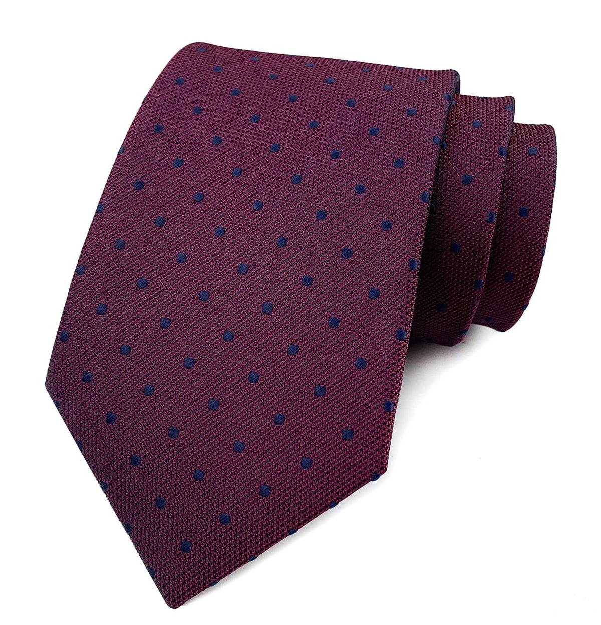 marysgift Red Tie for Men Burgundy Dot Ties Silk Wedding Ties for Groom Groomsmen Necktie (YUK21 Burgundy, 111)