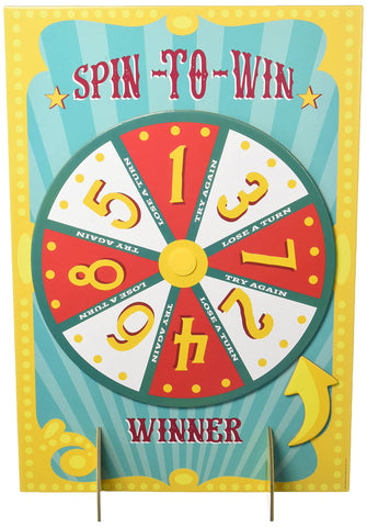 Vibrant Multicolor Carnival Prize Wheel - 12.5" x 18" (1 Pc.) - Fun & Exciting Game - Easy to Set Up & Play - Ideal for Carnival-Themed Parties