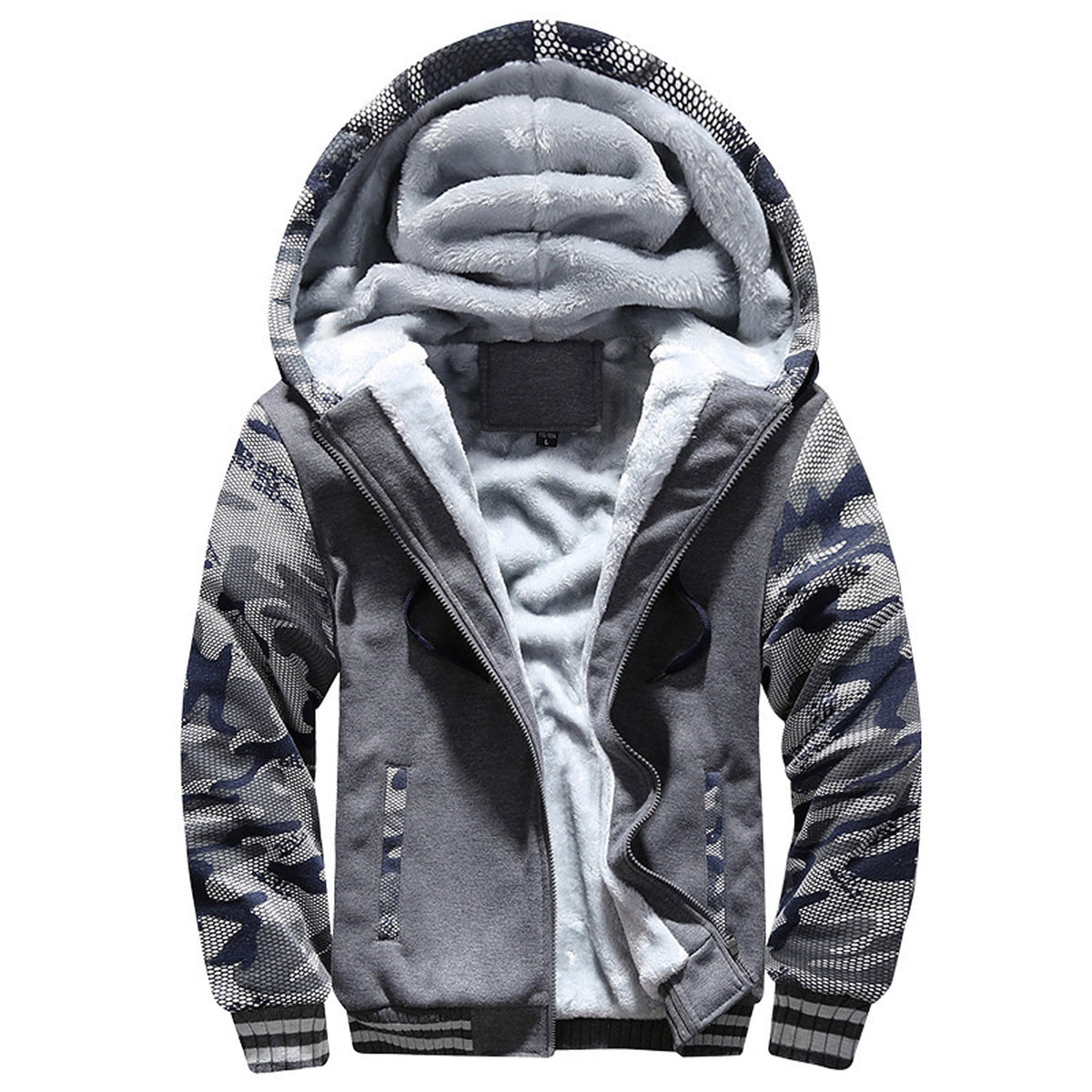 Bestgift Winter jacket warm sweater men's casual padded thickened sports coat Dark grey XL
