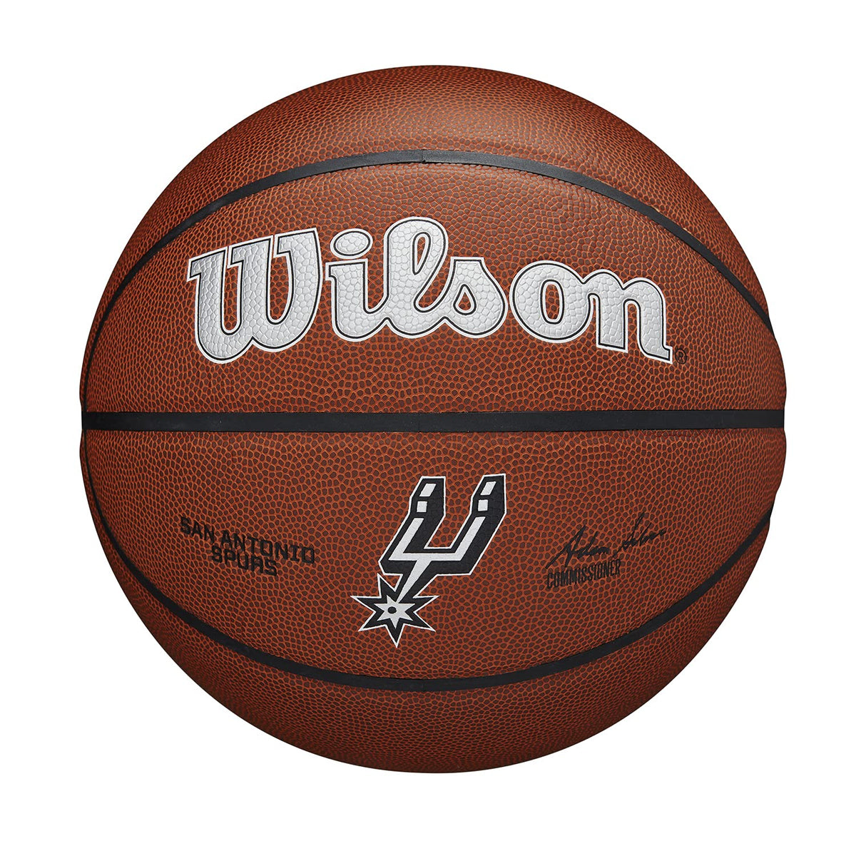 Wilson Basketball, Team Alliance Model, SAN ANTONIO SPURS, Indoor/Outdoor, Mixed Leather, Size: 7