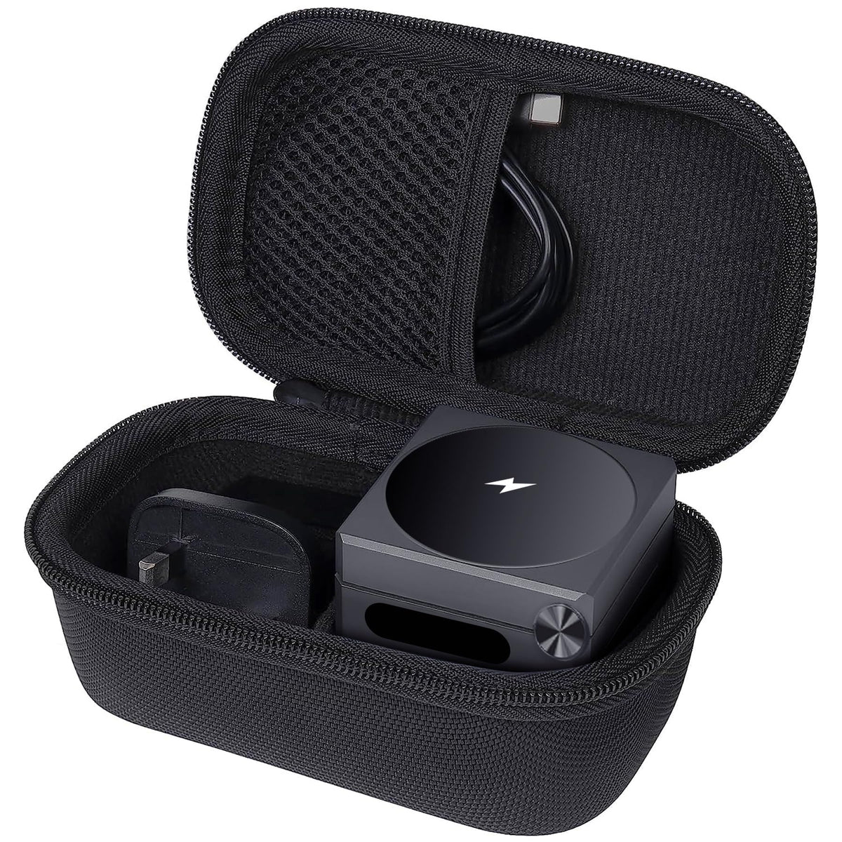 co2CREA Storage Travel Hard Case for Anker Cube 3-in-1 MagSafe Charging Foldable Wireless Charger,Protection Case Compatible with USB-C Plug Charger, Case Only