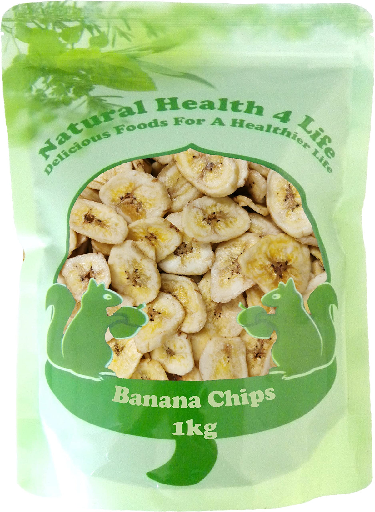 Natural Health 4 Life Fruit Banana Chips Naturally Sweetened 1 kg in Resealable Pouch (1 Pouch)