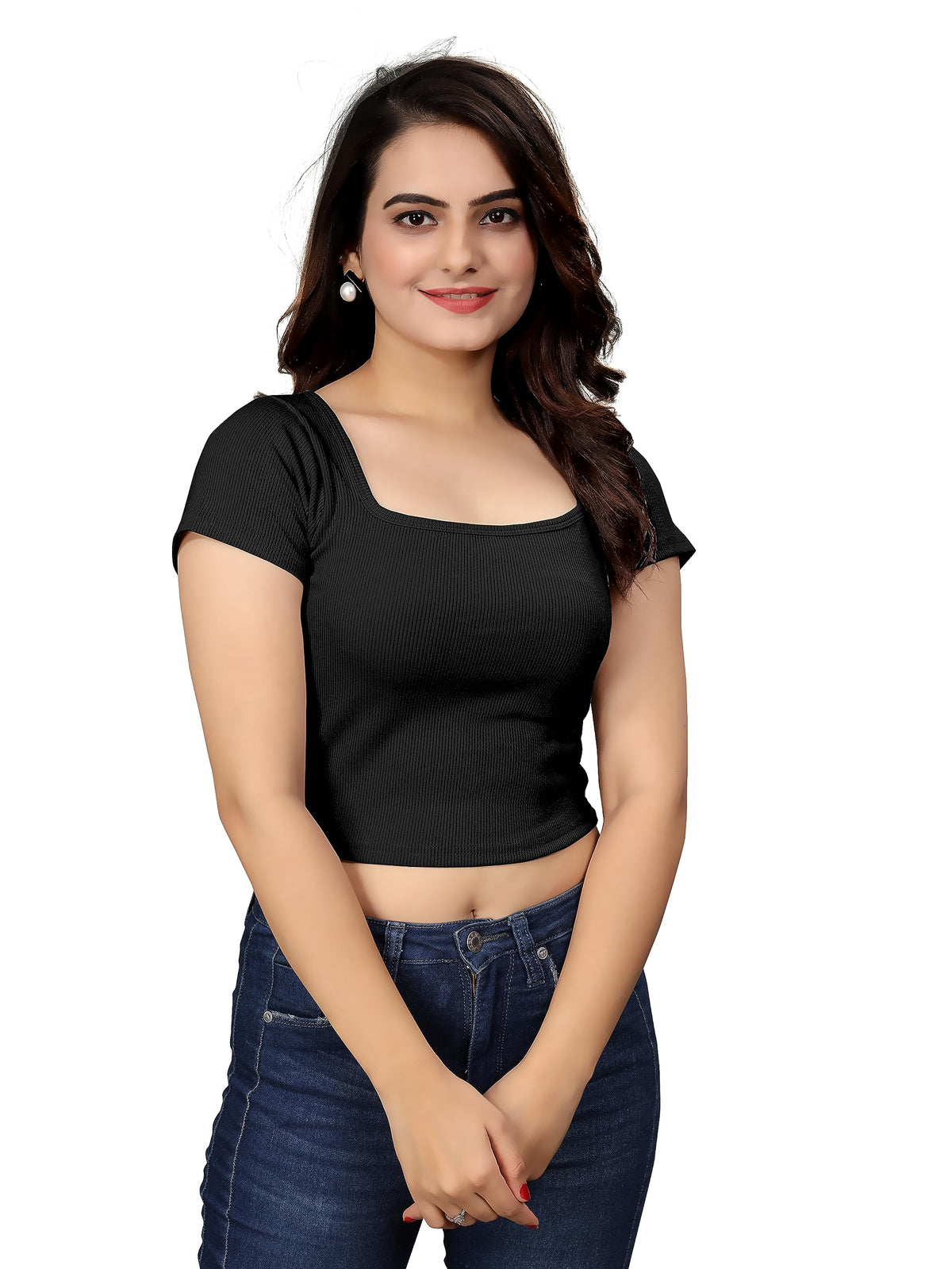 Kipzy Womens Summer Tops, Versatile Womens Tops, Ideal Workout Tops for Women, Stylish and Comfortable Crop Top Black