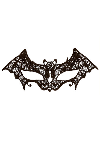 HENBRANDT 1 x Black Lace Bat Mask Masquerade Eye Mask Domino Gothic Vampire Bat Accessories Eyemask Halloween Fancy Dress Costume Accessories for Adult
