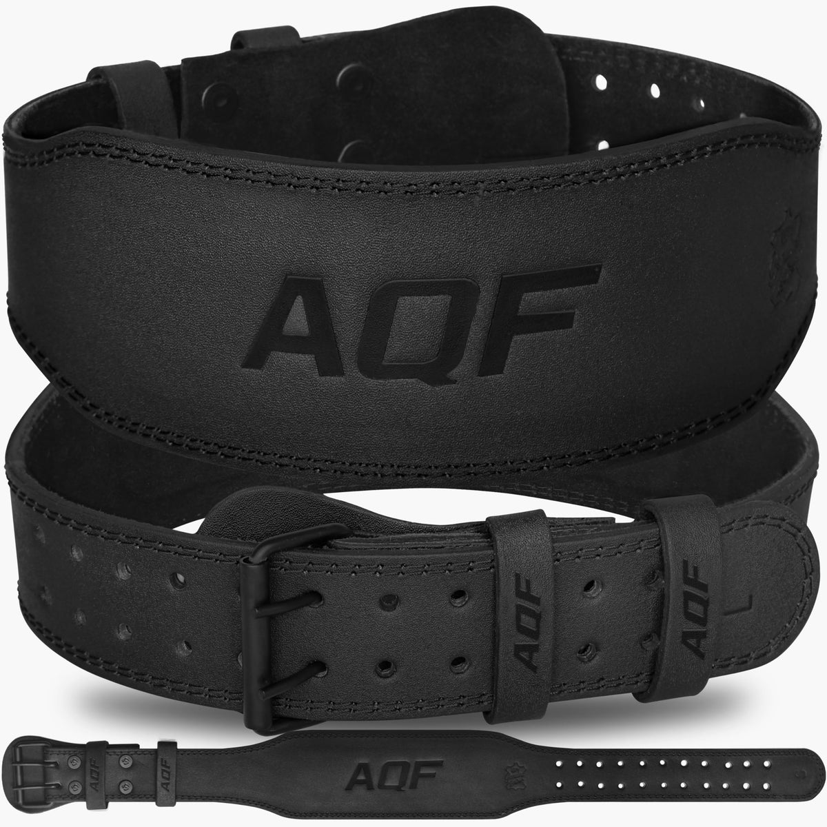 AQF Weight Lifting Belt for Men Gym Fitness, 4" Padded Lumbar Back Support, 7mm Thick Leather Training Belt with 11 Adjustable Holes, Ideal for Powerlifting, Bodybuilding