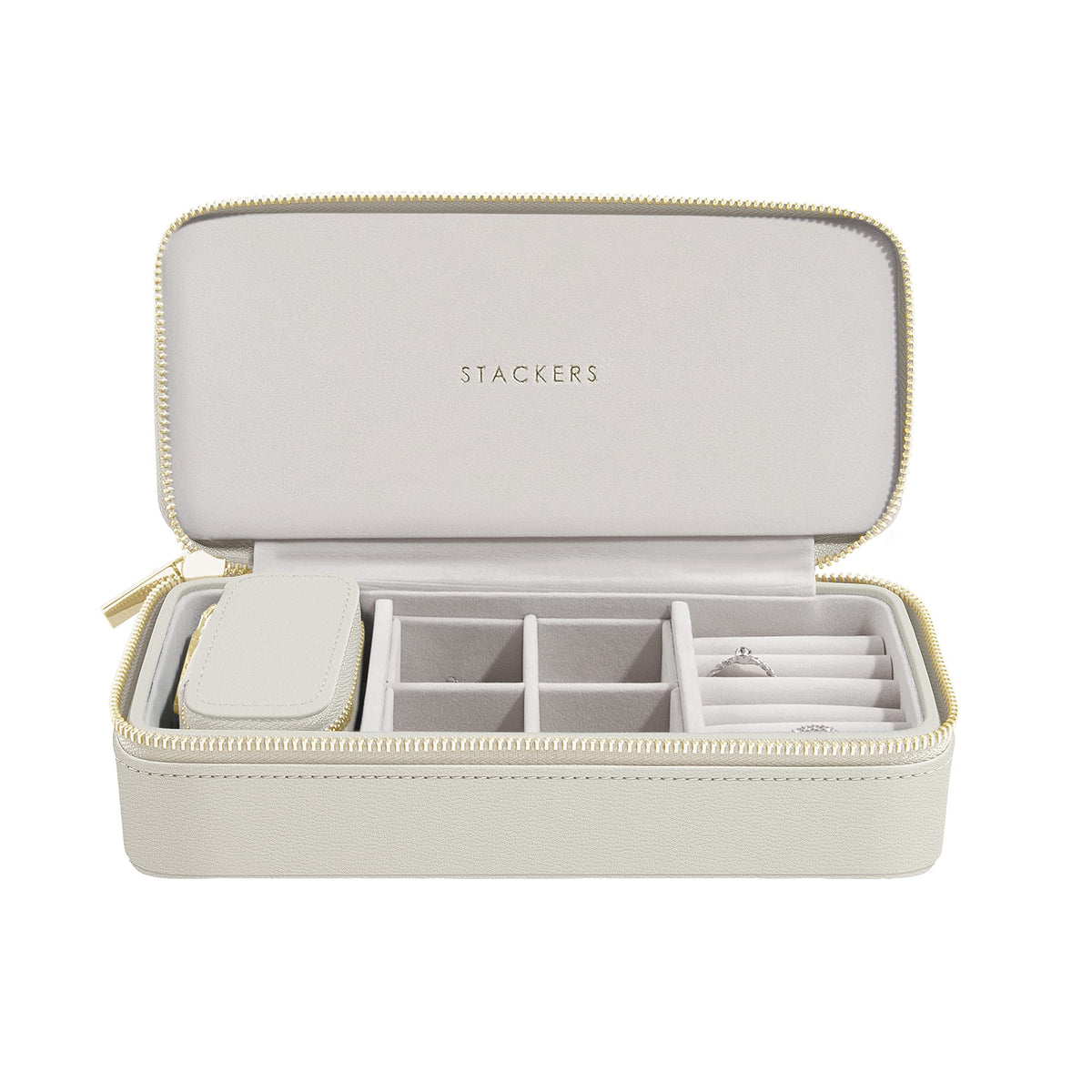 Stackers Oatmeal Large Zipped Jewellery Box