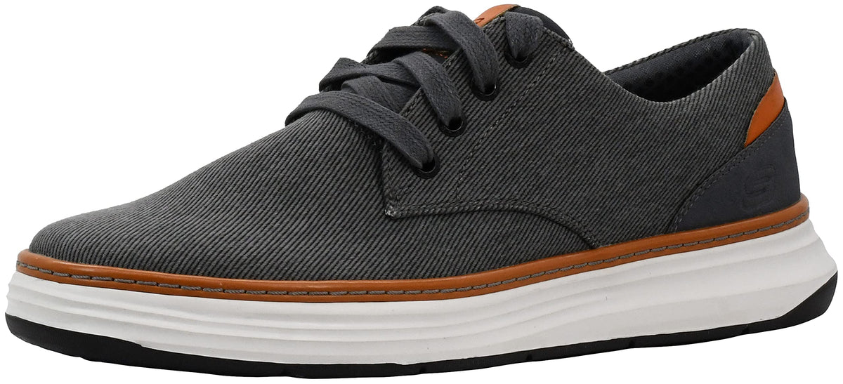 Skechers Men's Moreno Canvas Oxford Shoe Charcoal/Orange 8.5W