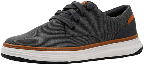 Skechers Men's Moreno Canvas Oxford Shoe Charcoal/Orange 8.5W