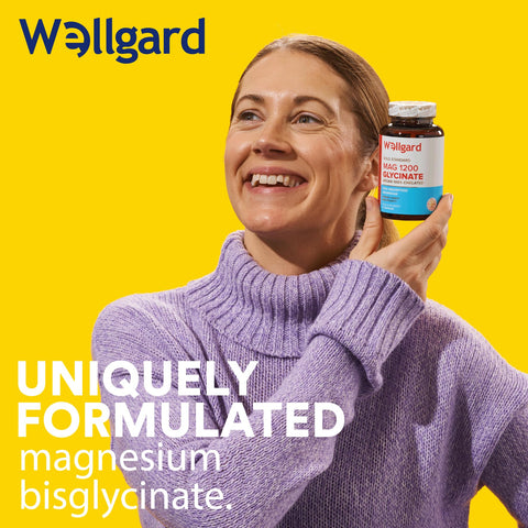 Wellgard Magnesium Glycinate, Mag 1200, High Strength Magnesium Bisglycinate, Made in UK