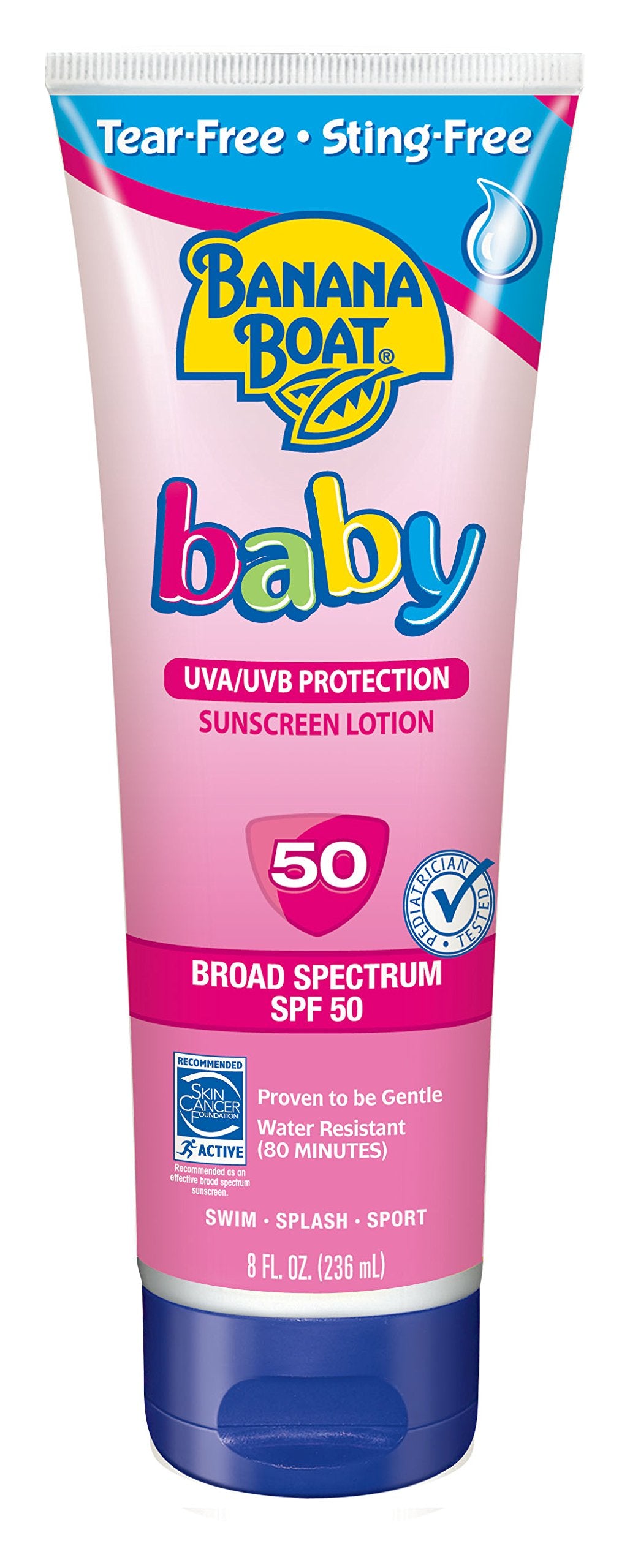 Banana Boat Baby Sunscreen Tear-Free Sting-Free Broad Spectrum Sun Care Sunscreen Lotion - SPF 50, 8 Ounce