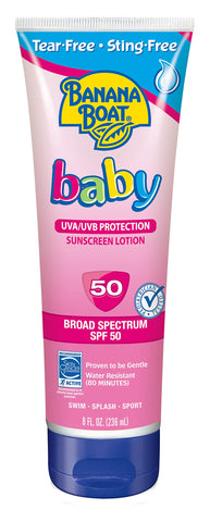 Banana Boat Baby Sunscreen Tear-Free Sting-Free Broad Spectrum Sun Care Sunscreen Lotion - SPF 50, 8 Ounce