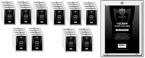 (50) Max Pro 1 Screw Card Holder - 20 Pt. Standard Card Screwdown - Baseball, Football, Basketball, Hockey, Golf, Single Sports Cards Sportcards Card Collecting Supplies