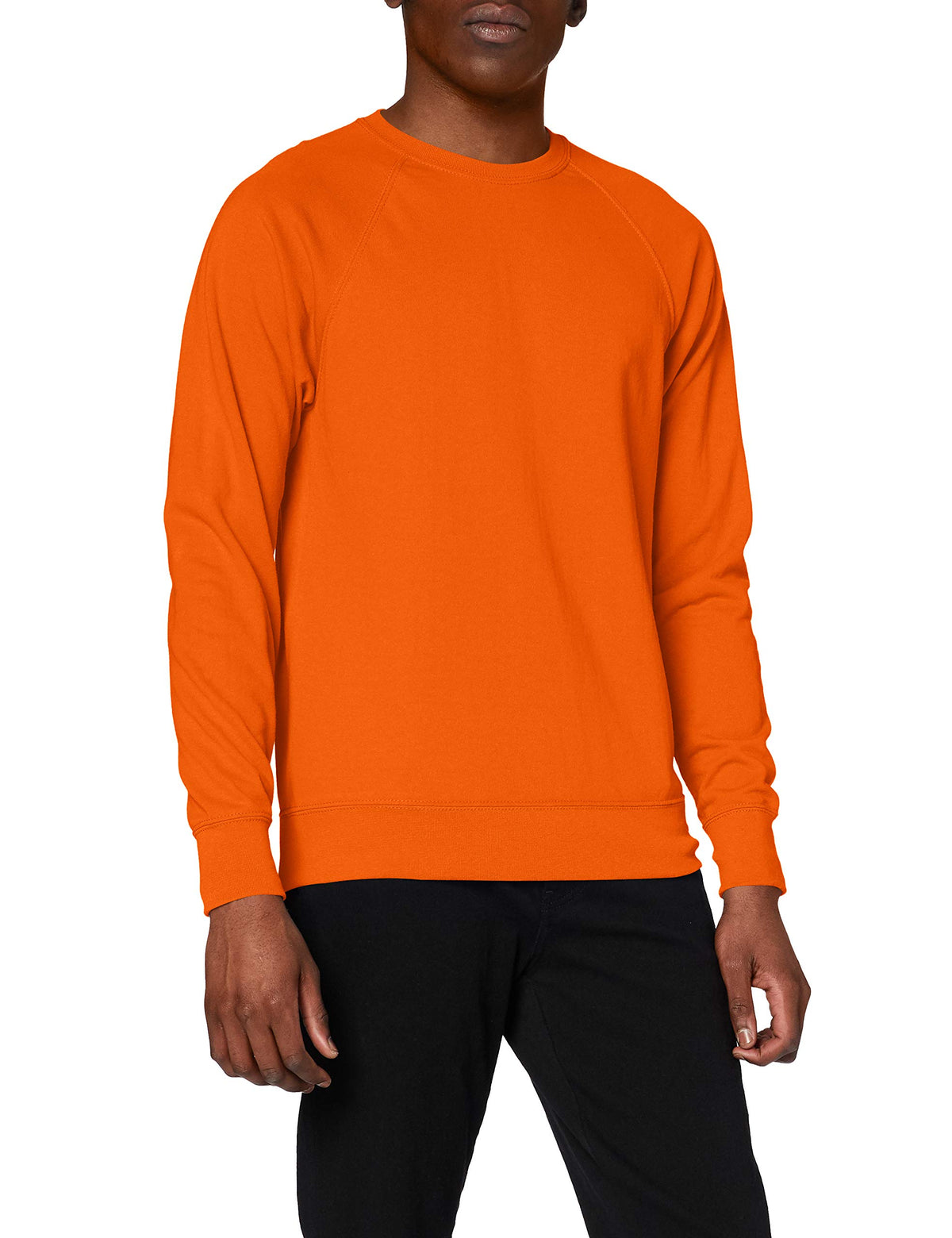 Fruit of the Loom Men Raglan Lightweight Sweater, Orange (Orange), Medium