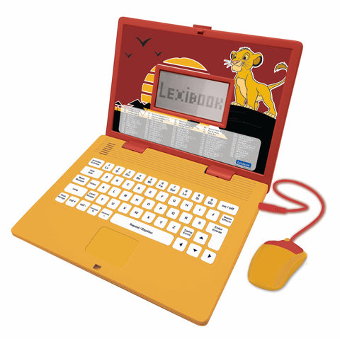 Lexibook JC598ANi1 Disney The Lion King Simba, Bilingual French/English Educational Computer, Toy for Children with 124 Language, Writing, Maths, Logic, Music Activities and Games, Yellow/red