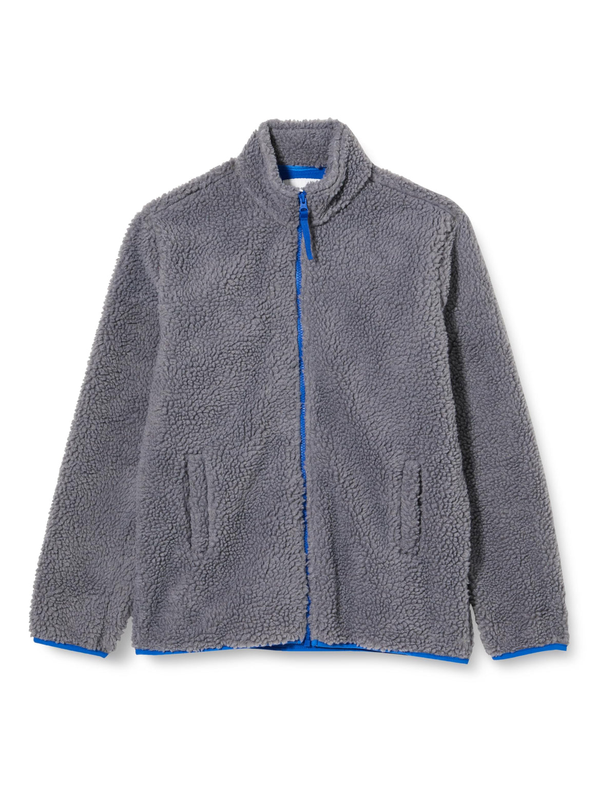Amazon Essentials Boys Polar Fleece Lined Sherpa Full-Zip Jacket, Dark Grey, 5 Years