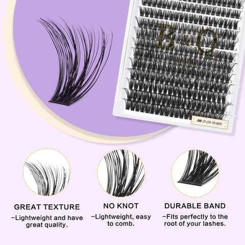 Lash Clusters Individual Lashes B&Q Lash 280 PCS Eyelash Clusters False Eyelash 35D 45D Lash Extension Fluffy Natural Cluster Eyelash Extensions DIY Eyelash Extensions at Home (RR280-55D-D-10-18MIX)