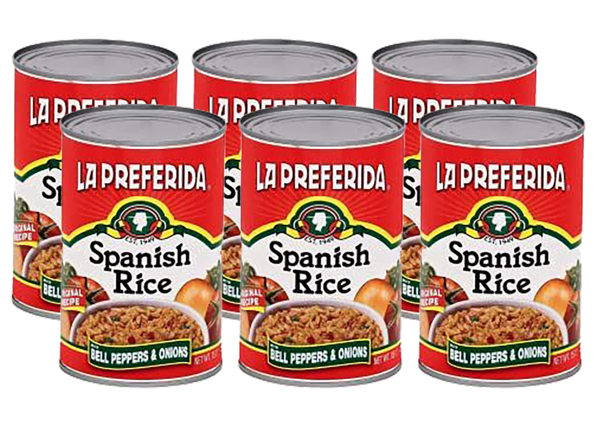 La Preferida Canned Spanish Rice - Quick & Easy, Robust Sauce of Tomatoes, Bell Pepper and Onion. Vegan, Natural ingredients,15 oz (Pack of 6)