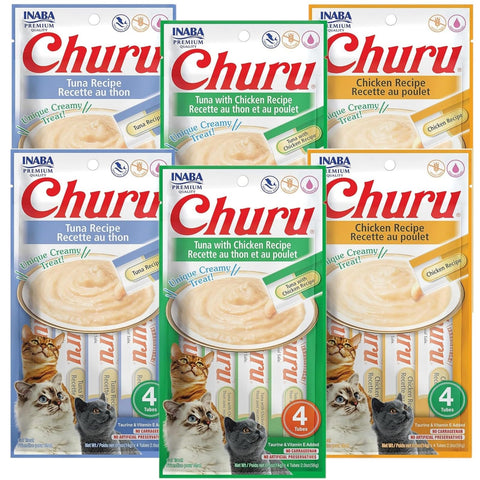 INABA Churu Lickable Creamy PurÃƒÆ’Ã†â€™Ãƒâ€ Ã¢â‚¬â„¢ÃƒÆ’Ã¢â‚¬Â ÃƒÂ¢Ã¢â€šÂ¬Ã¢â€žÂ¢ÃƒÆ’Ã†â€™ÃƒÂ¢Ã¢â€šÂ¬Ã…Â¡ÃƒÆ’Ã¢â‚¬Å¡Ãƒâ€šÃ‚Â©e Cat Treats 3 Flavor Variety Pack of 24 Tubes