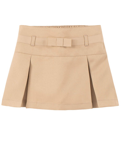 IZOD Toddler Girls' School Uniform Pull-On Scooter Skirt, Khaki Pleated, 3T