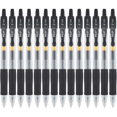 Pilot G2 Premium Refillable & Retractable Rolling Ball Gel Pens, Extra Fine Point, Black Ink, 14-Pack (15367)