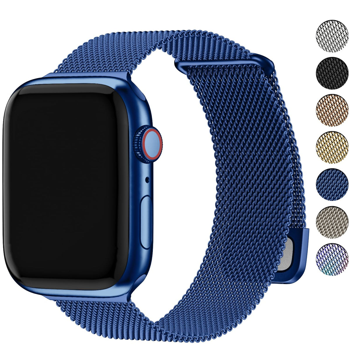 Fullmosa Compatible with Apple Watch Straps 42mm 41mm 40mm 38mm, Magnetic Milanese Loop Replacement for Women Men for Series 10 9 8 SE2 7 6 SE 5 4 3 2 1 Ultra 2 1, Blue