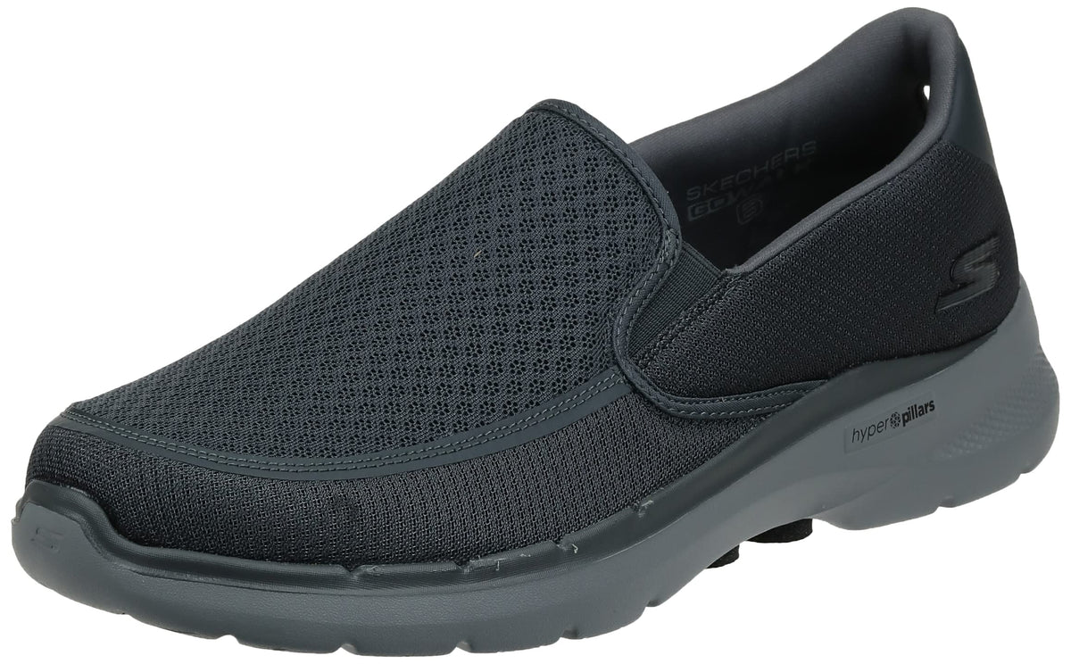 Skechers Men's Gowalk 6-Elastic Stretch Slip-On Athletic Performance Walking Shoe, Charcoal, 11.5