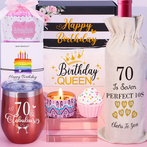 70th Birthday Gifts for Women, Funny Happy 70th Birthday Gift Ideas for Best Friends, Mom, Sister, Wife, Aunt Turning 70 Years Old, 70th Bday Gifts Women