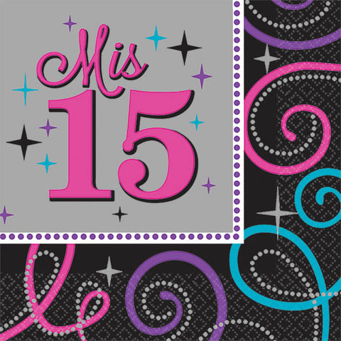 Beverage Napkins | Mis Quince AÃƒÆ’Ã†â€™Ãƒâ€šÃ‚Â±os Collection | Birthday