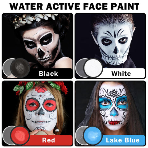 Blue Face Body Paint Pro Water Based Face Paint Washable for Adults and Kids,Halloween SFX Cosplay Clown Zombie Vampire Skeleton Stage Makeup-Blue
