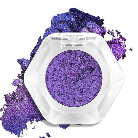 Erinde Single Chameleon Glitter Eyeshadow Palette, Intense Color Shifting Eye Shadows, Highly Pigmented Metallic, Shimmer, Multi-Reflective Finishes, Purple Blue Duochrome Eyeshadow, 06 Amethyst