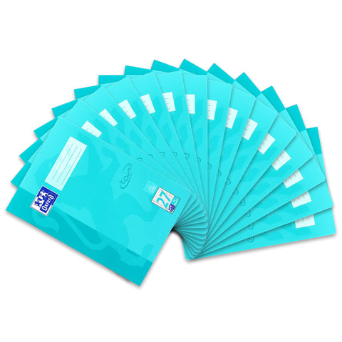 Oxford Touch Exercise Book DIN A4 Lined 16 Pages, Aqua Blue, Pack of 15