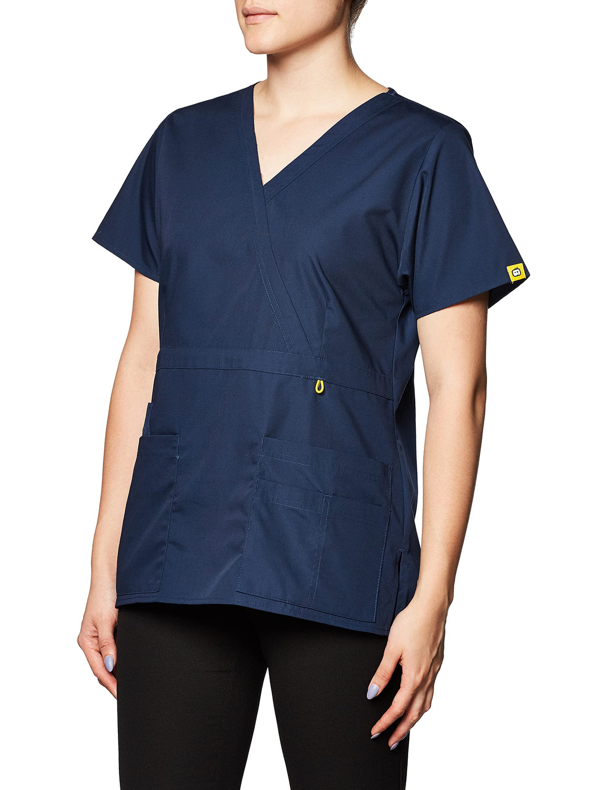 WonderWink Women's Peek-A-Boo Top, Navy, 3X-Large