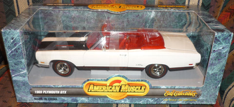 ERTL #7249 American Muscle 1969 Plymouth GTX,White 1/18 Scale Diecast