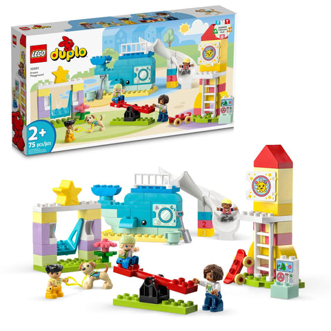 LEGO DUPLO Town Dream Playground 10991 Building Toy Set for Toddlers, Boys and Girls, Hands-on STEM Learning About Letters and Numbers Through Imaginative Play