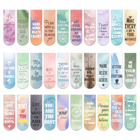 Magnetic Bookmarks, 30PCS Bookmark, Cute Bookmarks, Magnet Bookmark Clips, Bookmarks for Women Men Kids Reading, Teacher Bookmark, Graduation Inspirational Bookmark