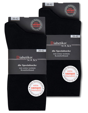 sockenkauf24 6 Pairs Socks with comfortable elastic without rubber & without seam 97% Cotton Women & Men multiple colours (3-5, Black)