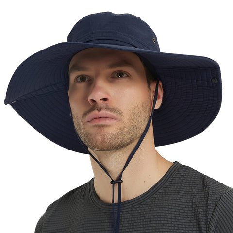 HLLMAN Super Wide Brim Sun Hat UPF 50+ Protection Hats for Mens/Womens Large Bucket hat for Fishing, Hiking, Gardening