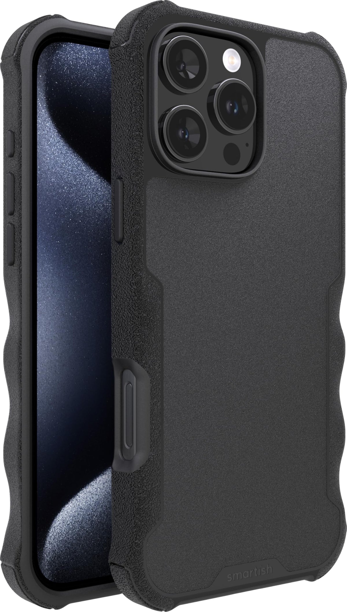 SmartishÂ® iPhone 16 Pro Max Protective Magnetic Case - Gripzilla Compatible with MagSafe [Rugged + Tough] Heavy Duty Armor Cover Drop Tested Protection for Apple iPhone 16 Pro Max - Black Tie Affair