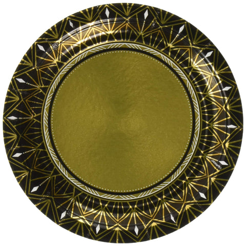 Amscan Glitz & Glam Metallic Round Plates - 7", Pack of 8 | Multi-color