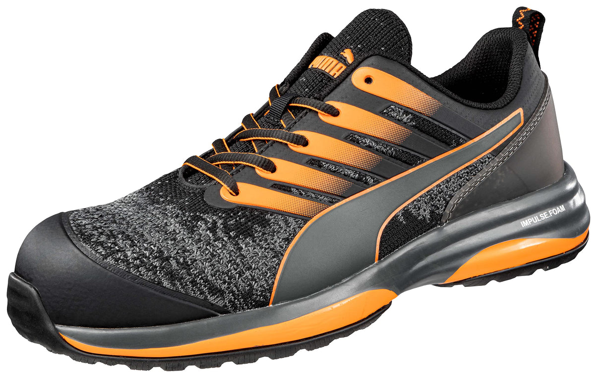 PUMA Men's Charge Industrial Shoe, Black-Orange Eh, 9