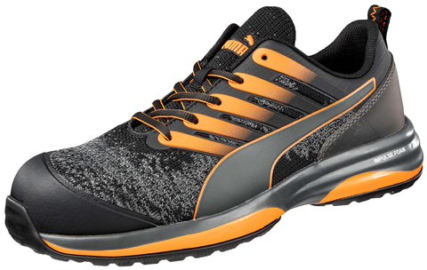 PUMA Men's Charge Industrial Shoe, Black-Orange Eh, 9