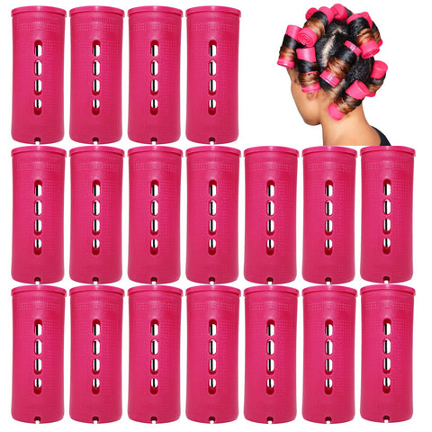 BAILYELA Jumbo Perm Rods 18 Pcs, Extra Large Size 3.25in/8.25cm Length, 1.38in/3.5cm Diameter, Red, Hair Rollers for Natural Hair, Home Hairdressing Tools