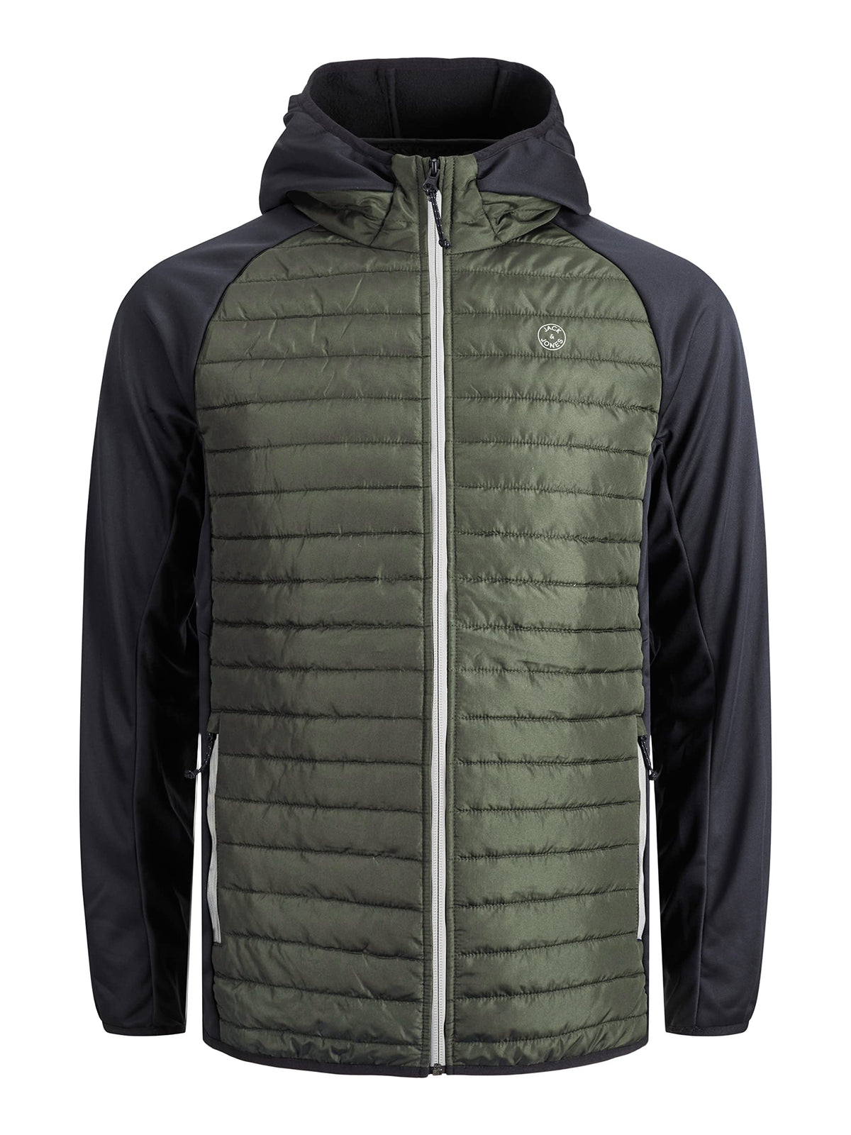 JACK & JONES Male Hybrid Jacket, Forest Night/w. Black, S
