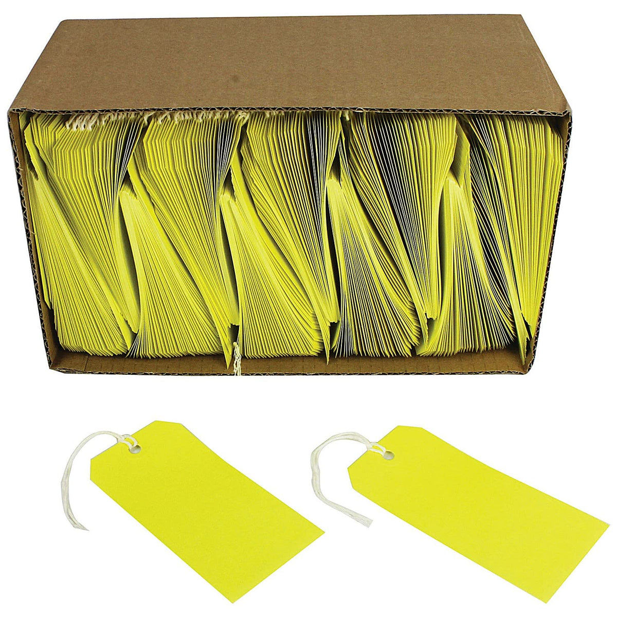 Q-Connect KF01626 Strung Tag 120x60mm - Yellow (Pack of 1000)